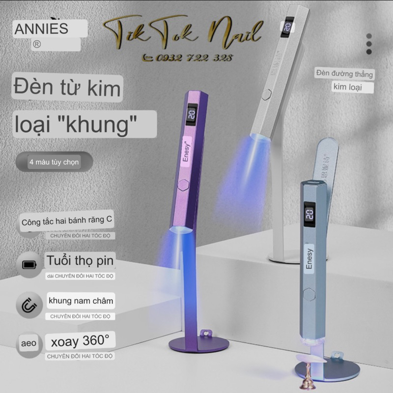 Máy hơ đèn pin mini có đế nam châm