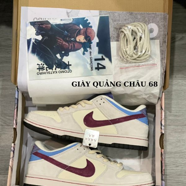 Giày Jordan SB Dunk Low Otomo Katsuhiro Grey Navy Purple cao cấp nhất, giày jd cao cấp SB full phụ kiện 1995
