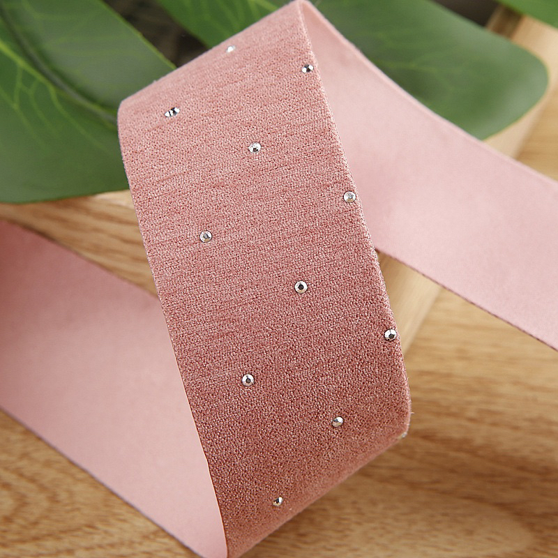 2 mét ruy băng vải đính đá