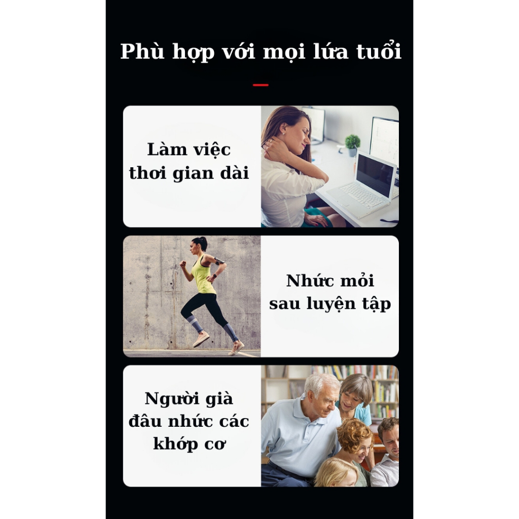 Máy massage cầm tay SeaSy HB-001 đấm lưng, mát xa trị liệu cổ vai gáy 8 cấp độ Tặng kèm 5 đầu