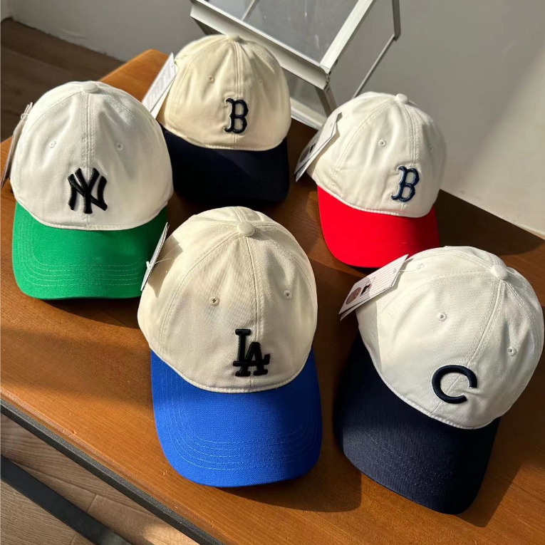 Nón lưỡi trai unisex chữ thêu hàng xuất dư cao cấp M.L.B phong cách Hàn Quốc