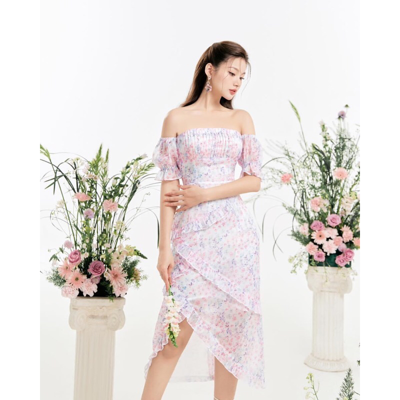 Đầm hoa thết kế mẫu mới shop xả nghỉ