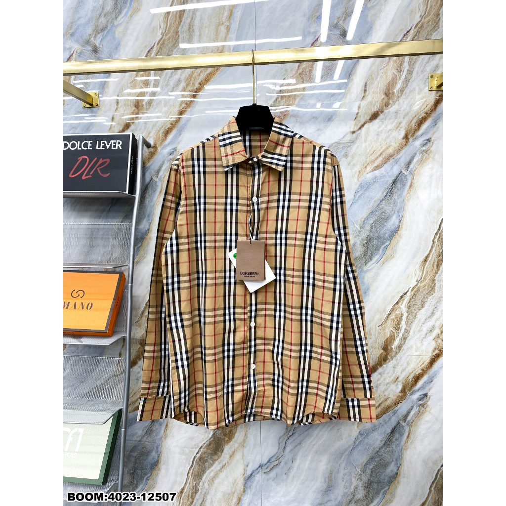 🔥Hot🔥Áo sơ mi Burberry thêu chữ thiết kế hot trend Nam Nữ New 2023