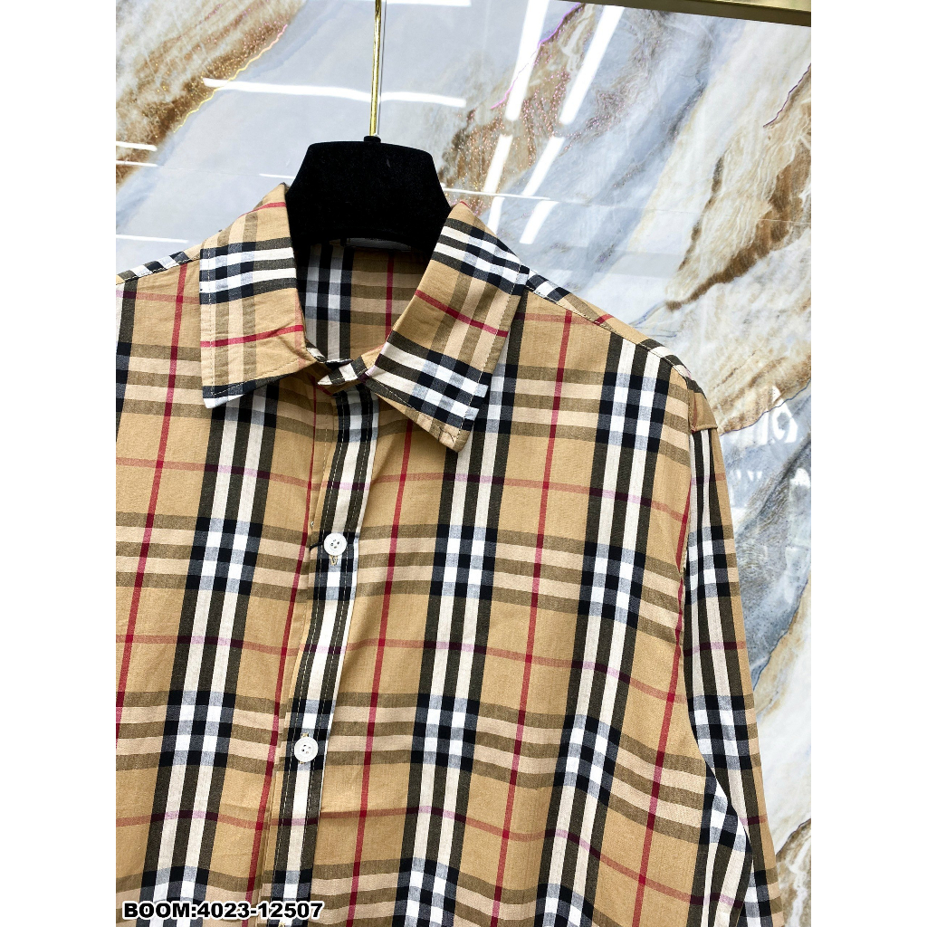 🔥Hot🔥Áo sơ mi Burberry thêu chữ thiết kế hot trend Nam Nữ New 2023