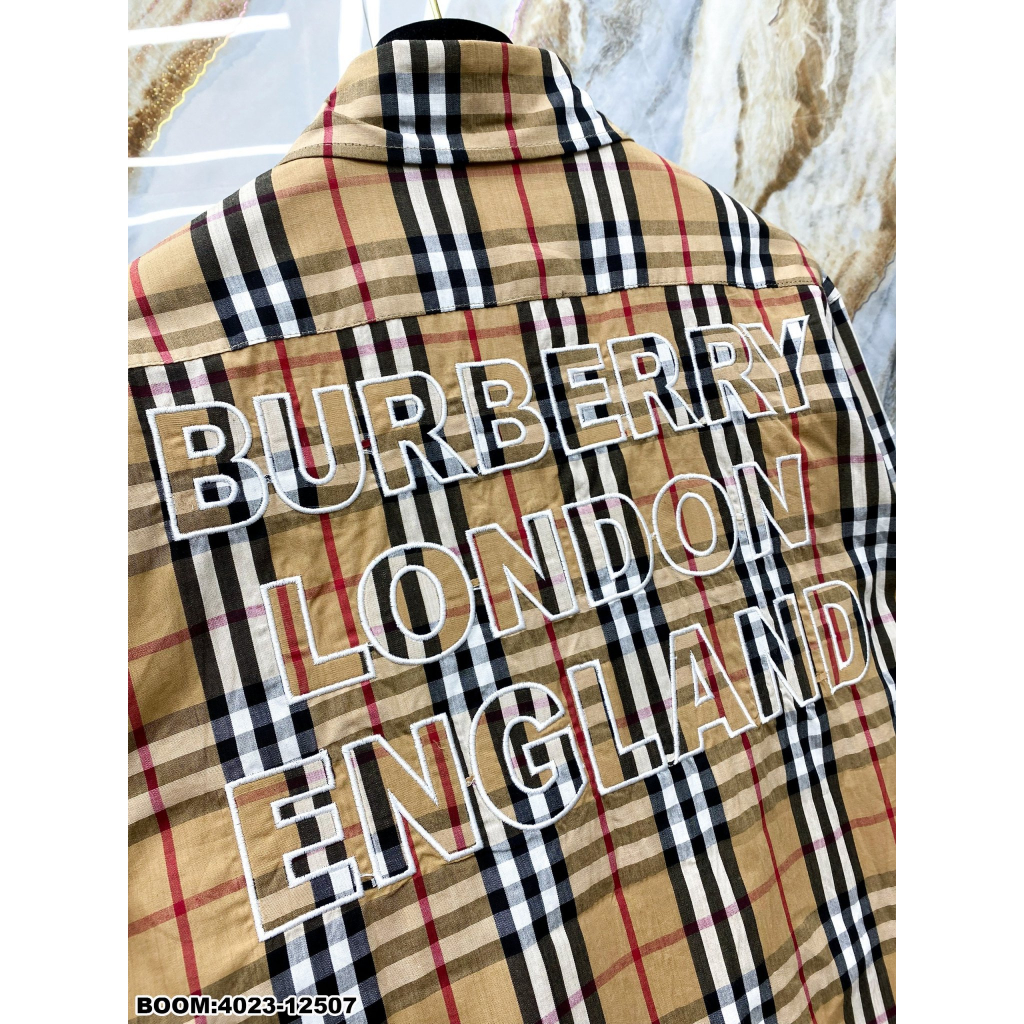 🔥Hot🔥Áo sơ mi Burberry thêu chữ thiết kế hot trend Nam Nữ New 2023