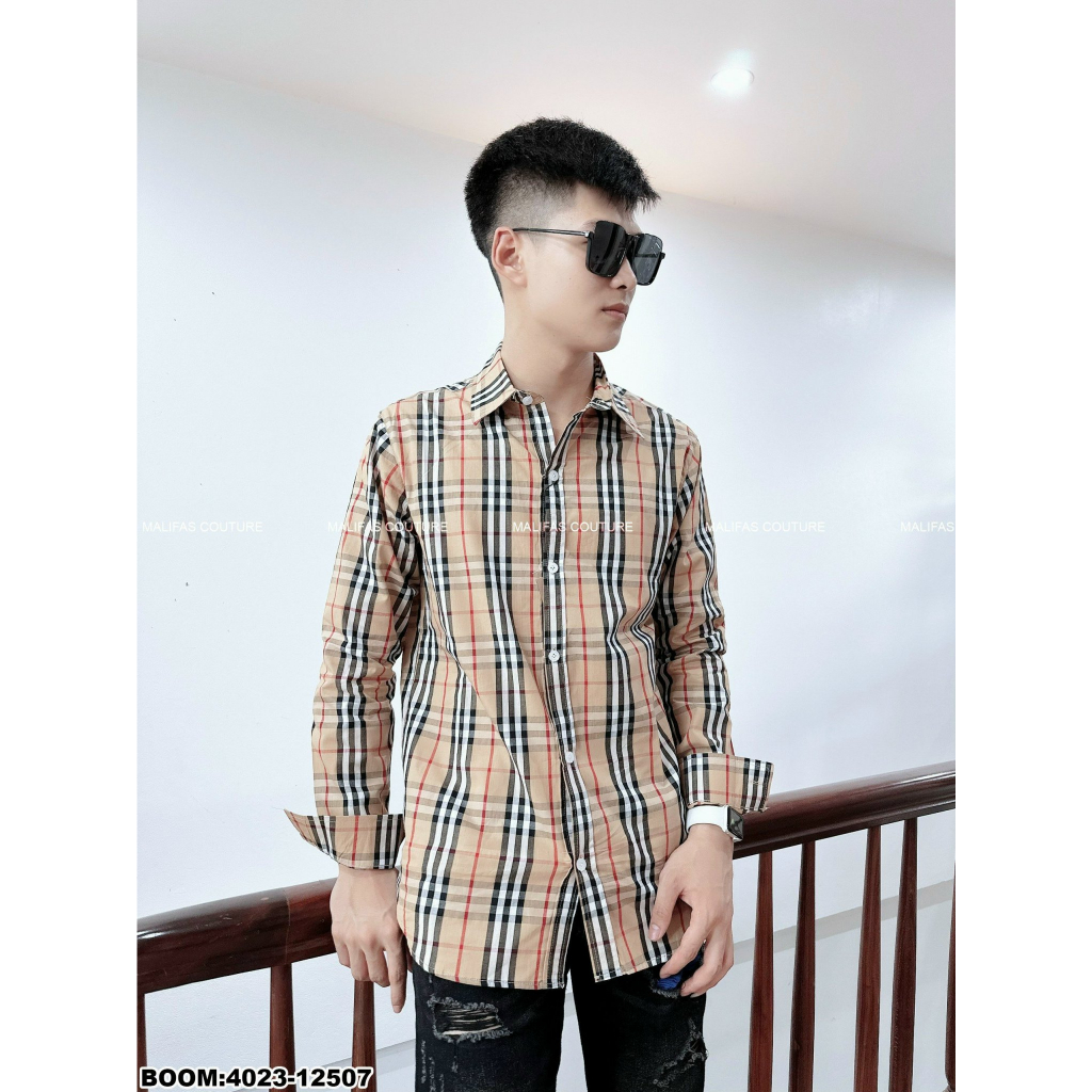 🔥Hot🔥Áo sơ mi Burberry thêu chữ thiết kế hot trend Nam Nữ New 2023