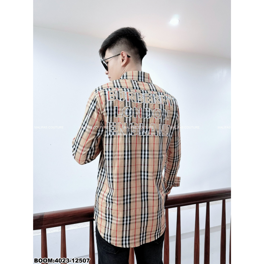 🔥Hot🔥Áo sơ mi Burberry thêu chữ thiết kế hot trend Nam Nữ New 2023