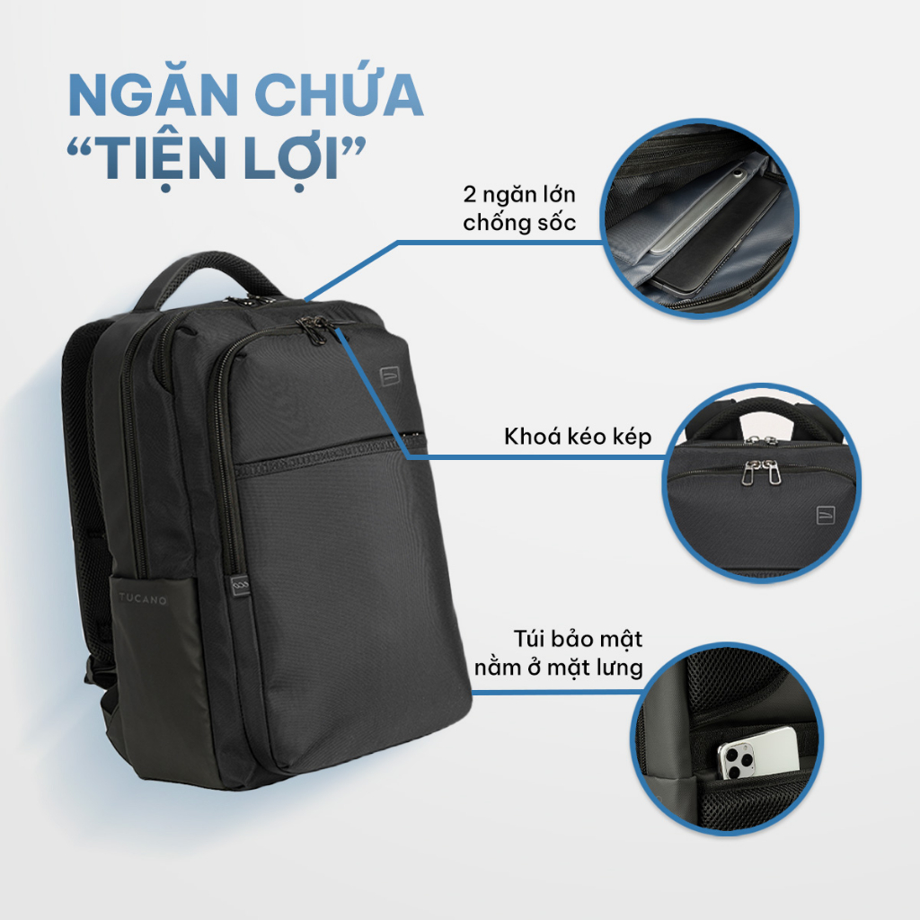 Balo Laptop Tucano Martem cao cấp kháng nước 16 inch