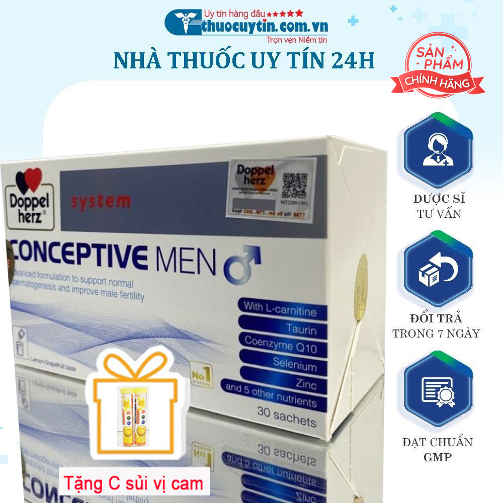 Conceptive Men hộp 30 gói - bổ tinh trùng hỗ trợ sinh sản nam