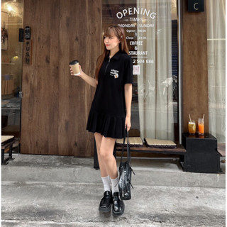 Váy polo nữ dáng xuông " CHOCO MUFFIN" vải cotton cao cấp thoáng mát cổ polo kéo khoá có size S