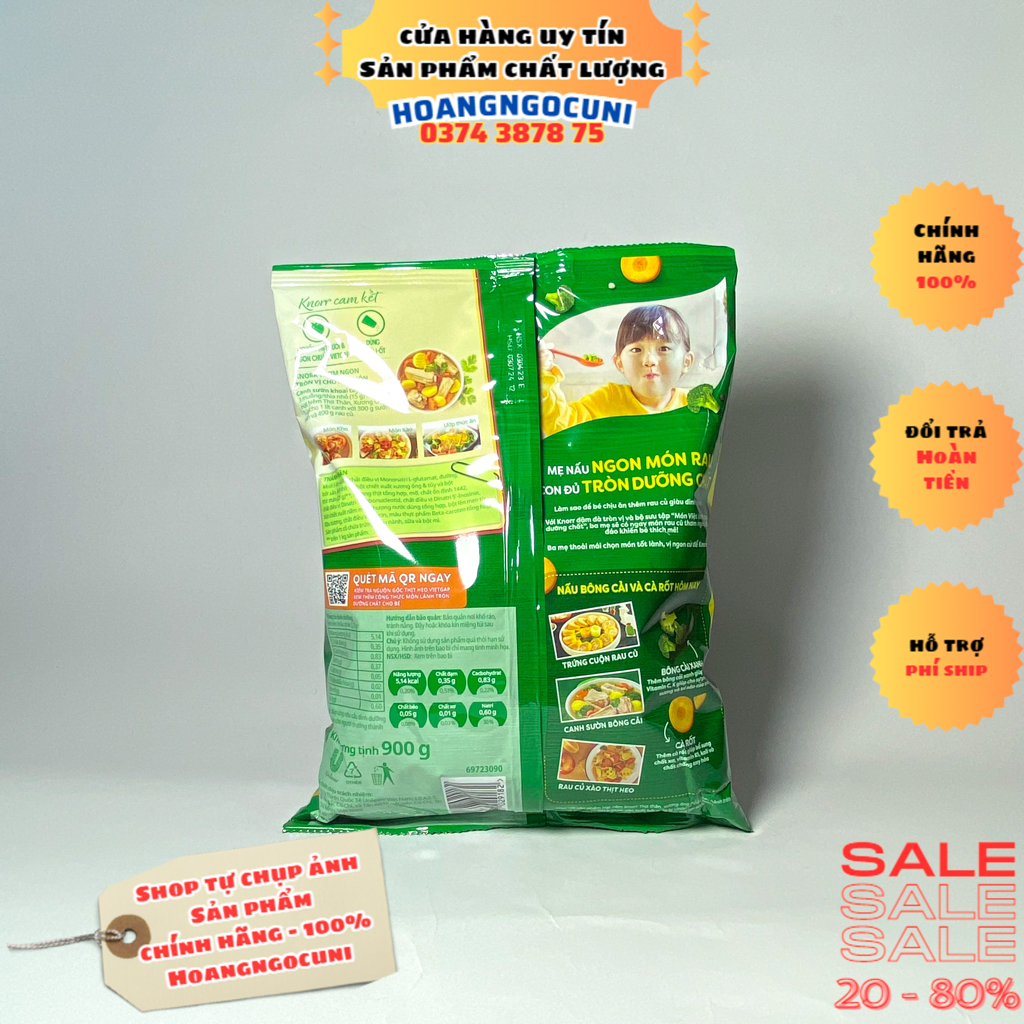 Hạt nêm Knorr 1.8kg thịt thăn xương ống và tủy bổ sung vitamin A gói lớn chính hãng date xa