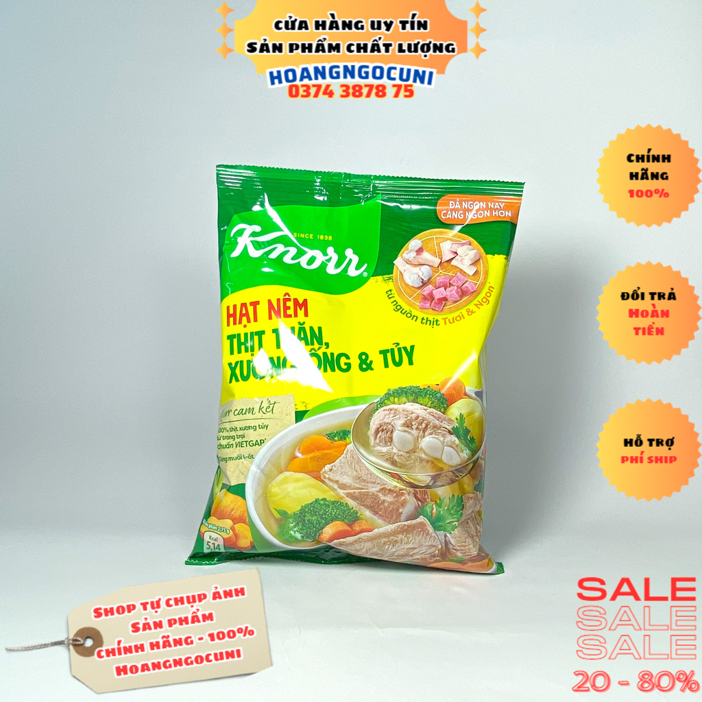 Hạt nêm Knorr 1.8kg thịt thăn xương ống và tủy bổ sung vitamin A gói lớn chính hãng date xa