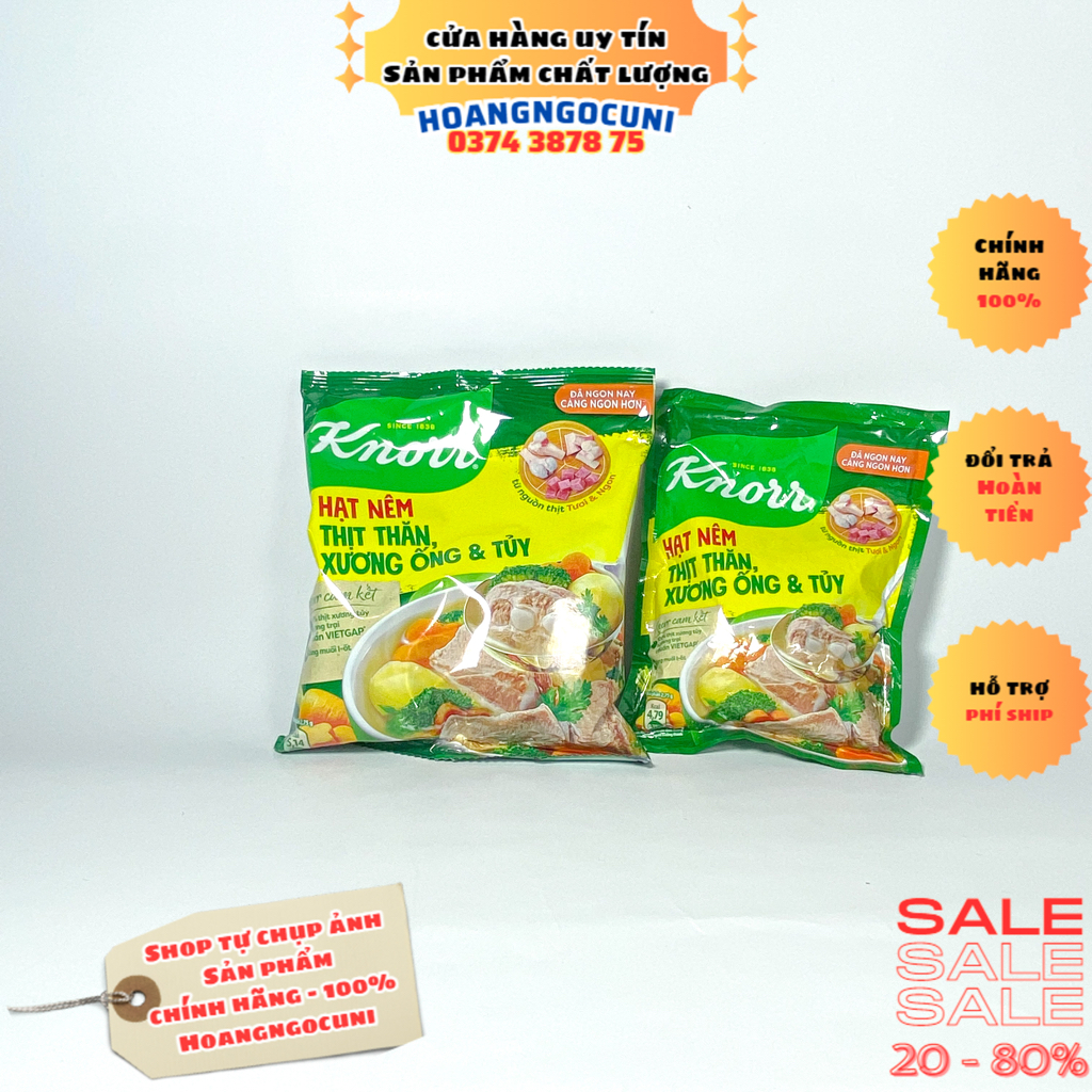 Hạt nêm knorr thịt thăn xương ống và tủy bổ sung vitamin a 400g