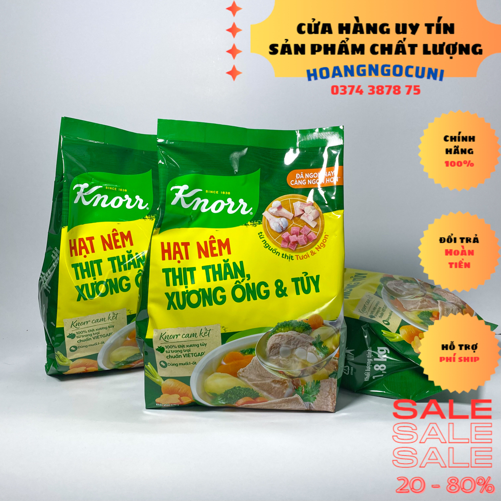 Hạt nêm Knorr 900g thịt thăn xương ống và tủy bổ sung vitamin A chính hãng date xa