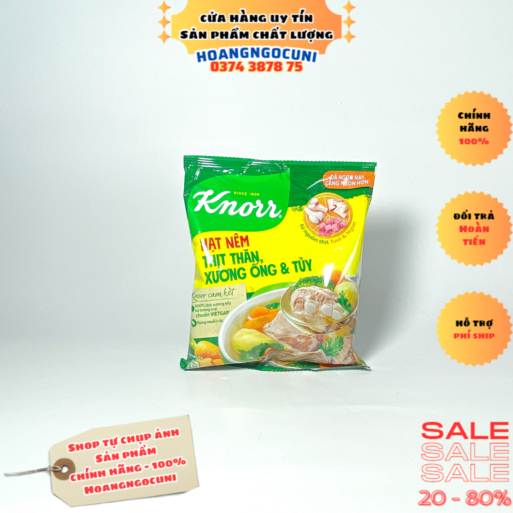 Hạt nêm Knorr 170g thịt thăn xương ống gói nhỏ ngon ngọt chính hãng 1k freeship