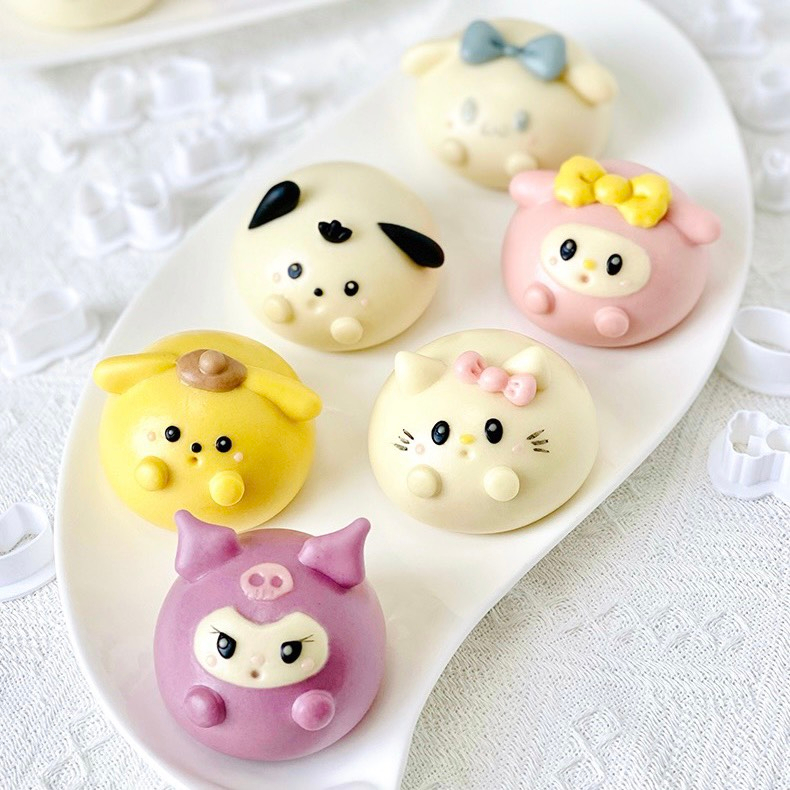 Khuôn làm bánh, tạo hình bánh bao,Bộ khuôn tạo hình chi tiết tạo hình cáo, thỏ, chó, mèo,khuôn tạo hình đất nặn.