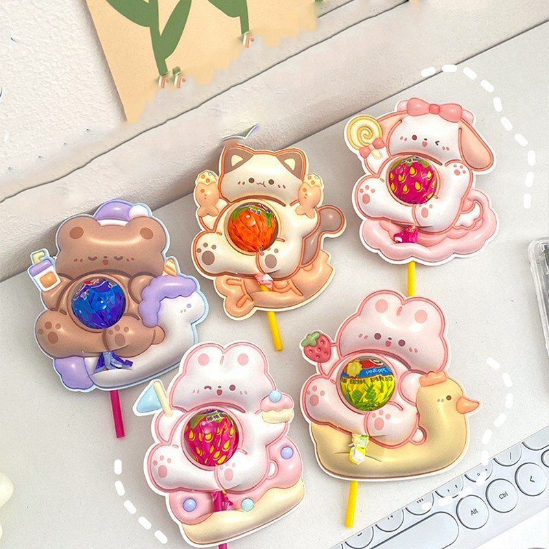 Set Giấy Bọc Thẻ Cài Kẹo Mút Họa Tiết Hoạt Hình Dễ Thương Làm Quà Tặng Siêu Đáng Yêu