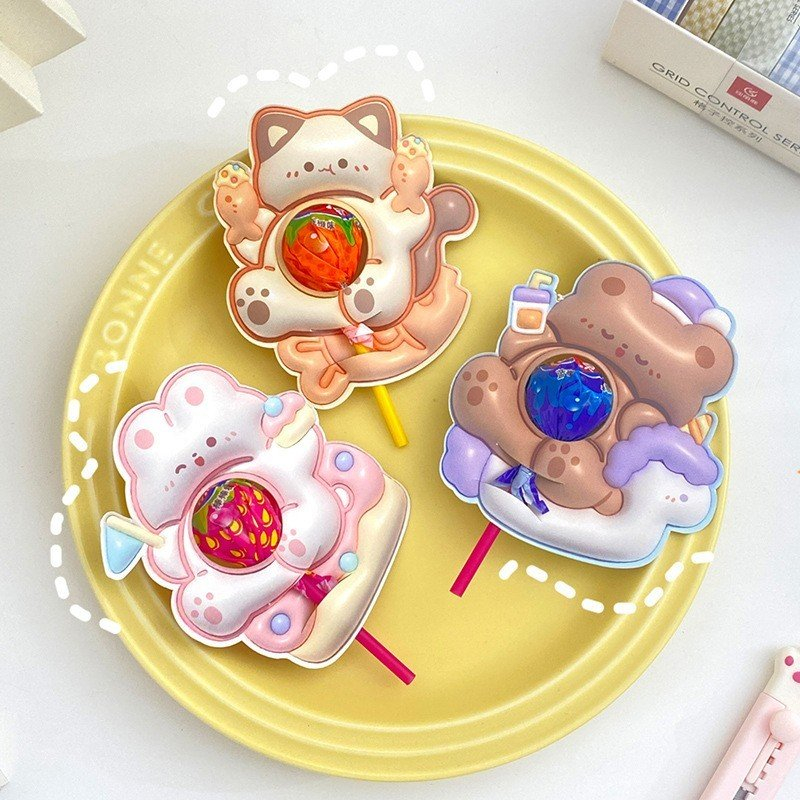 Set Giấy Bọc Thẻ Cài Kẹo Mút Họa Tiết Hoạt Hình Dễ Thương Làm Quà Tặng Siêu Đáng Yêu