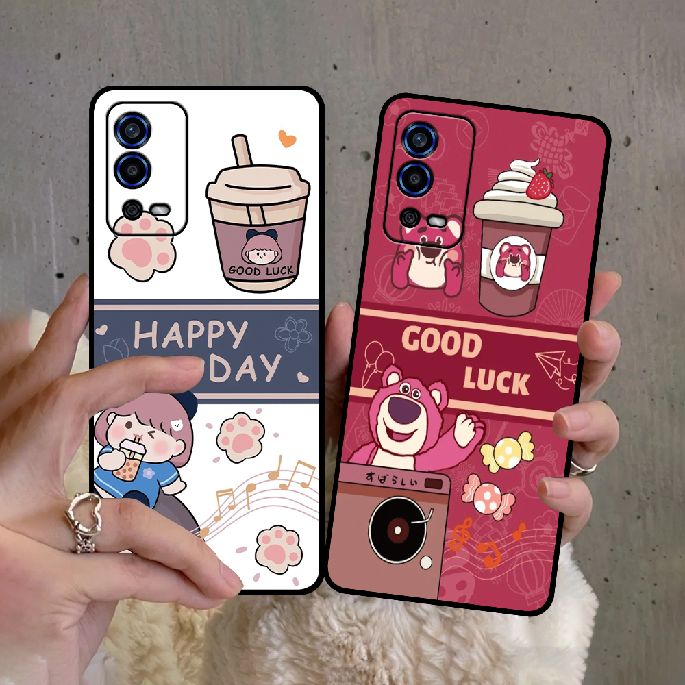 Ốp Oppo A55 in hình gấu xinh dễ thương