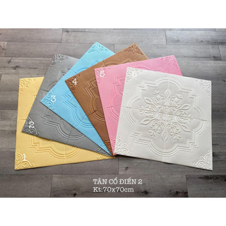 Xốp dán tường cổ điển Hoạ tiết mới sẵn keo- 70x70cm dày 5mm