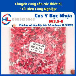 [500 Chiếc] Đầu cos chữ y sv3.5-6, cos chẻ, y3.5-6, cos y bọc nhựa, cos y trần, cos càng cua, snb3.5-6, sv3.5-6