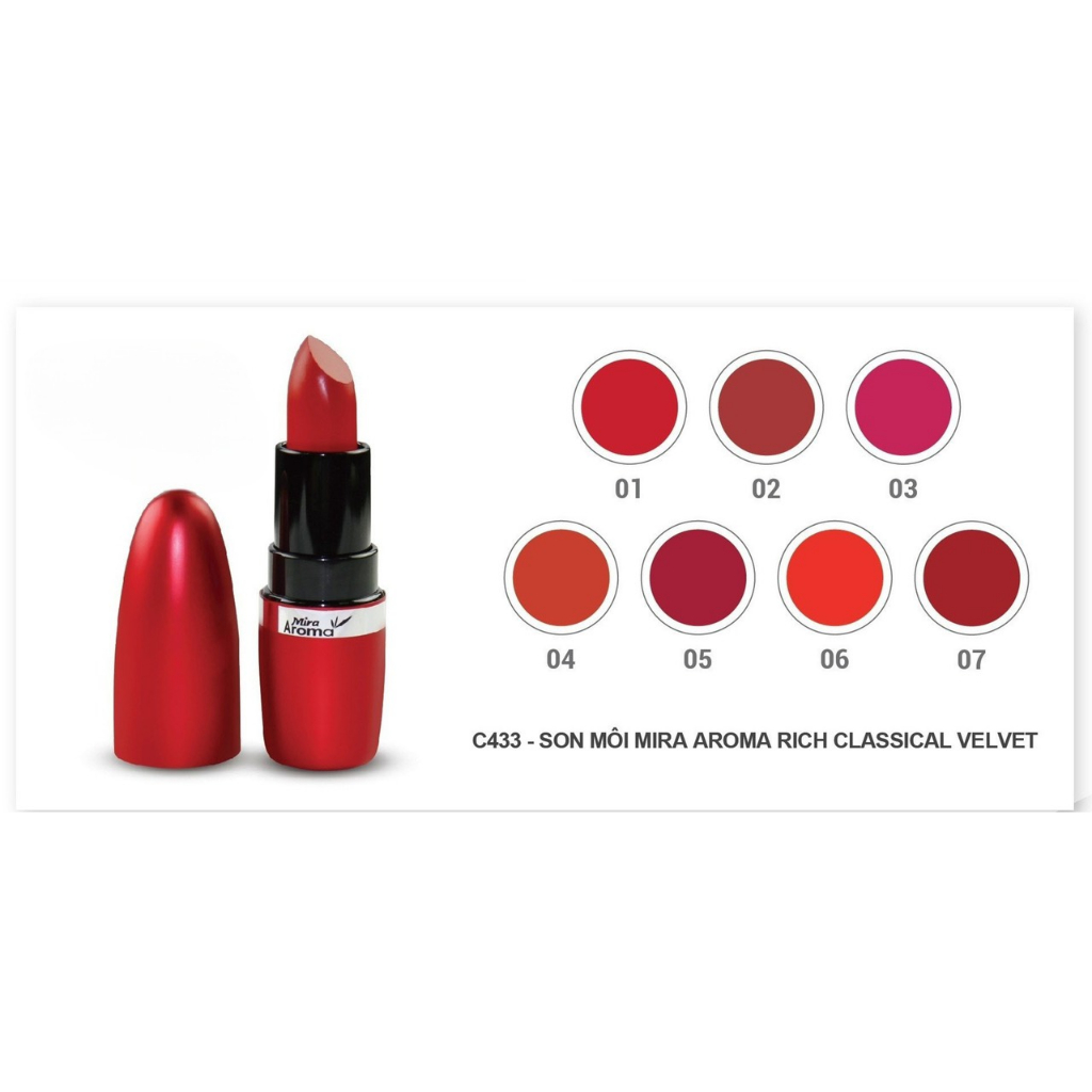 Son môi, son lì Mira Aroma Rich Classical Velvet Lipstick phong cách Hàn Quốc