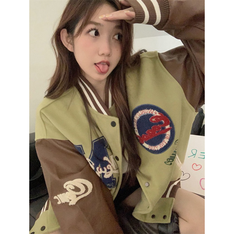 ÁO BOMBER DẠ TAY DA HÀNG 2 LỚP QUẢNG CHÂU HÓT 2023
