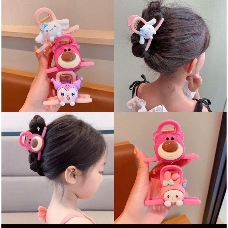 Set 4 kẹp càng cua cho bé hình gấu dâu cute