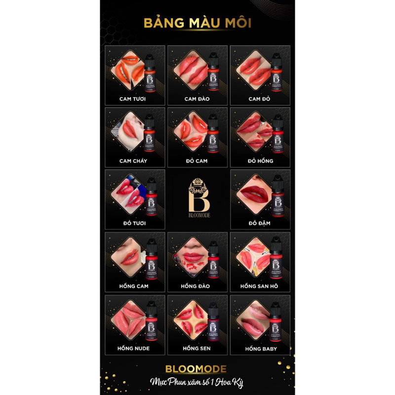 Mực Xăm Bloomode Siêu Bám Màu Cam Đào