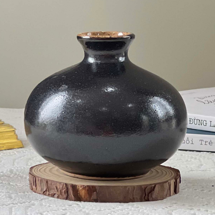 Bình hoa bát tràng decor mini dáng hút lộc 10 cm nhỏ xinh,dáng, lọ hoa gốm cắm hoa trang trí để bàn đẹp