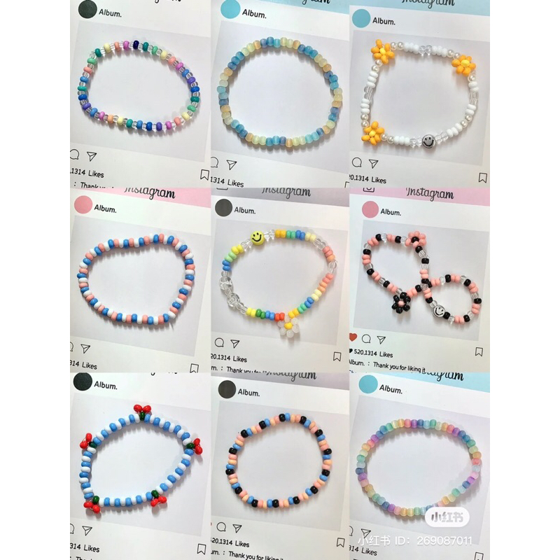 Vòng tay hạt cườm co dãn dễ thương handmade CHILLMEOW