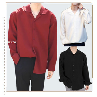 Áo sơ mi cổ vest dài tay HOT TREND HÀN QUỐC (đen + trắng) - DIRAZO
