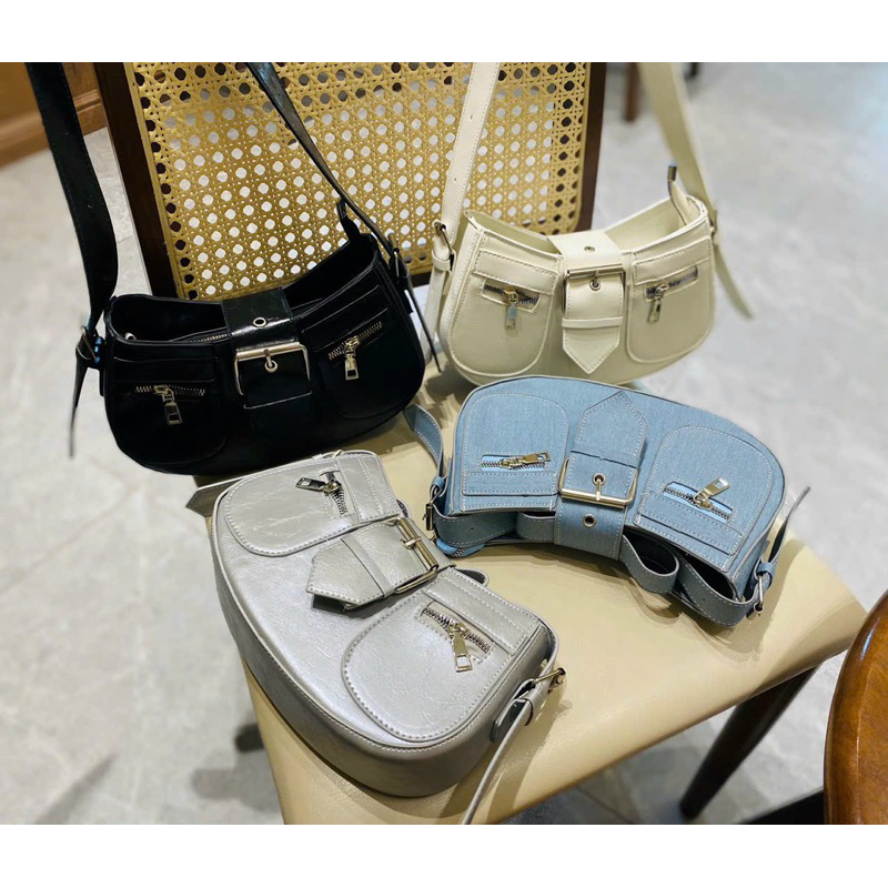 Túi Xách Nữ Đeo Chéo Kẹp Nách Dáng BẦU 2 KHOÁ Da Cao Cấp Thời Trang Nữ T550