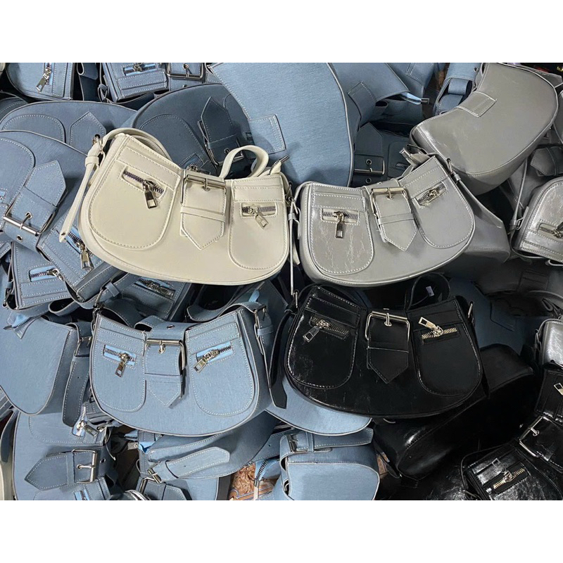 Túi Xách Nữ Đeo Chéo Kẹp Nách Dáng BẦU 2 KHOÁ Da Cao Cấp Thời Trang Nữ T550