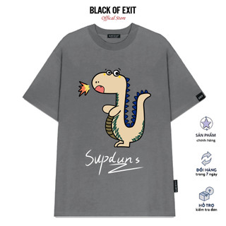 Áo thun unisex BLACK OF EXIT Supdun Dragon phông tay lỡ nam nữ form rộng Local Brand