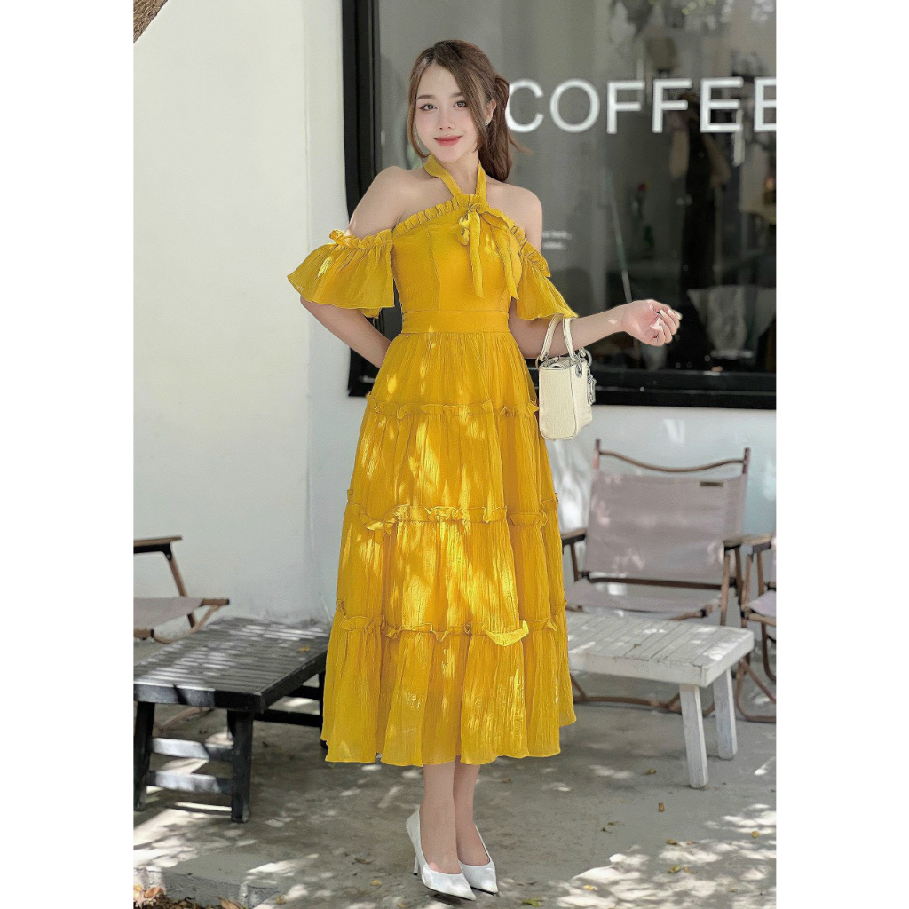 Váy maxi thiết kế chất tơ xốp V173