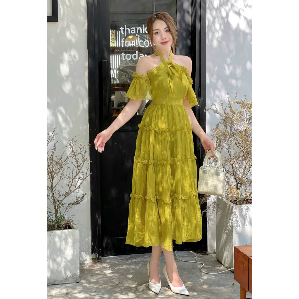 Váy maxi thiết kế chất tơ xốp V173