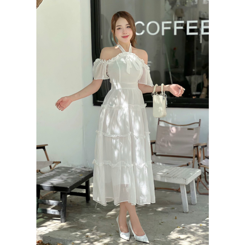 Váy maxi thiết kế chất tơ xốp V173