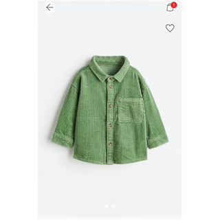 Áo sơ mi nhung xanh h&m sz 6-12m