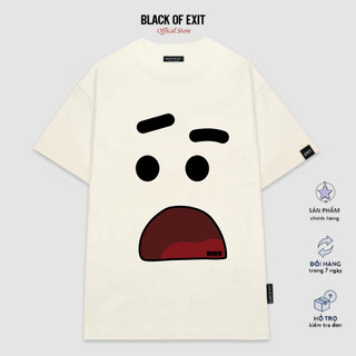 Áo thun unisex BLACK OF EXIT Mặt Mếu phông tay lỡ nam nữ form rộng Local Brand