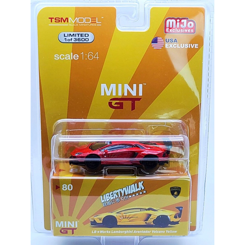 Xe mô hình Mini GT #80(Card mỹ) Lamborghini Aventador Liberty Walk No.80