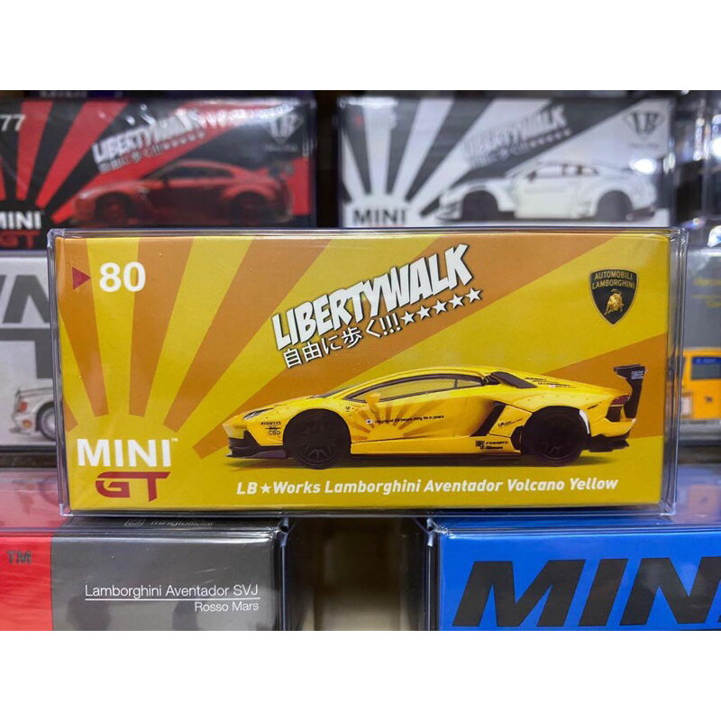 Xe mô hình Mini GT #80 LAMBORGHINI AVENTADOR VOLCANO LIBERTY WALK