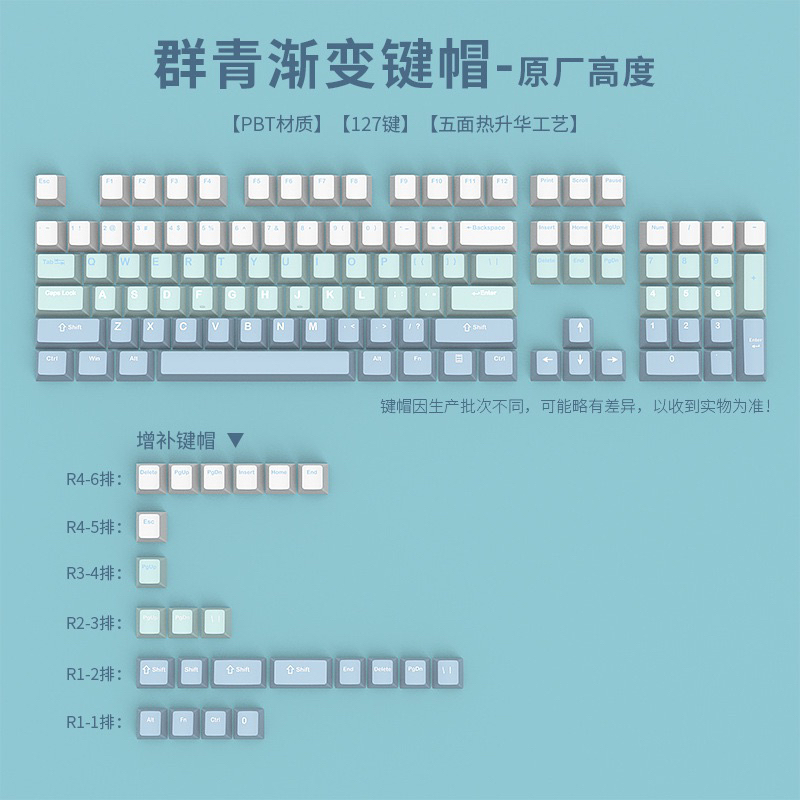 Keycap Gradient Xuyên Led 127 Nút
