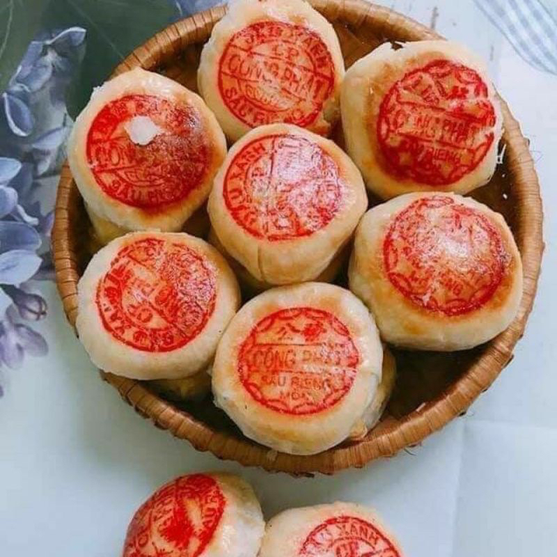 Bánh pía mini đậu xanh sầu riêng ko trứng đặc sản