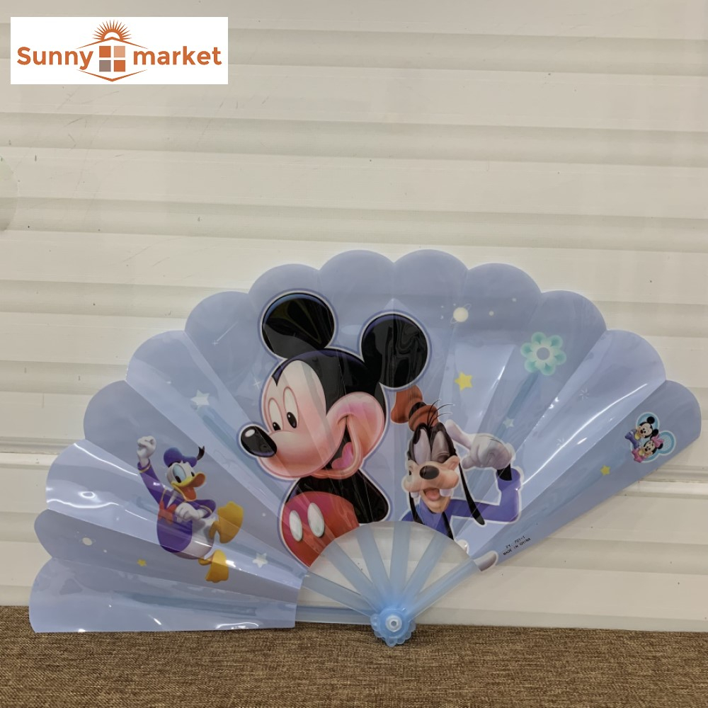 Quạt nhựa cầm tay hoạt tiết công chúa, hoạt hình đáng yêu dài 24cm, đồ chơi quạt nhựa gấp công chúa cho bé