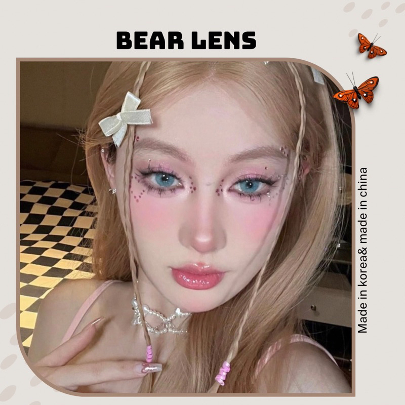 Lens Mắt Kính Áp Tròng Xanh Tây Sapphire Blue | size vừa 0.00 độ