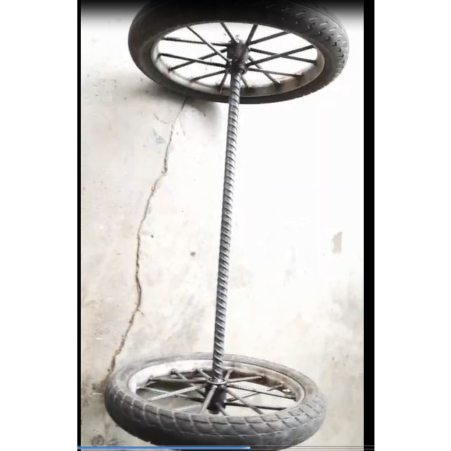 Bộ trục và bánh xe lôi lắp bánh xe máy