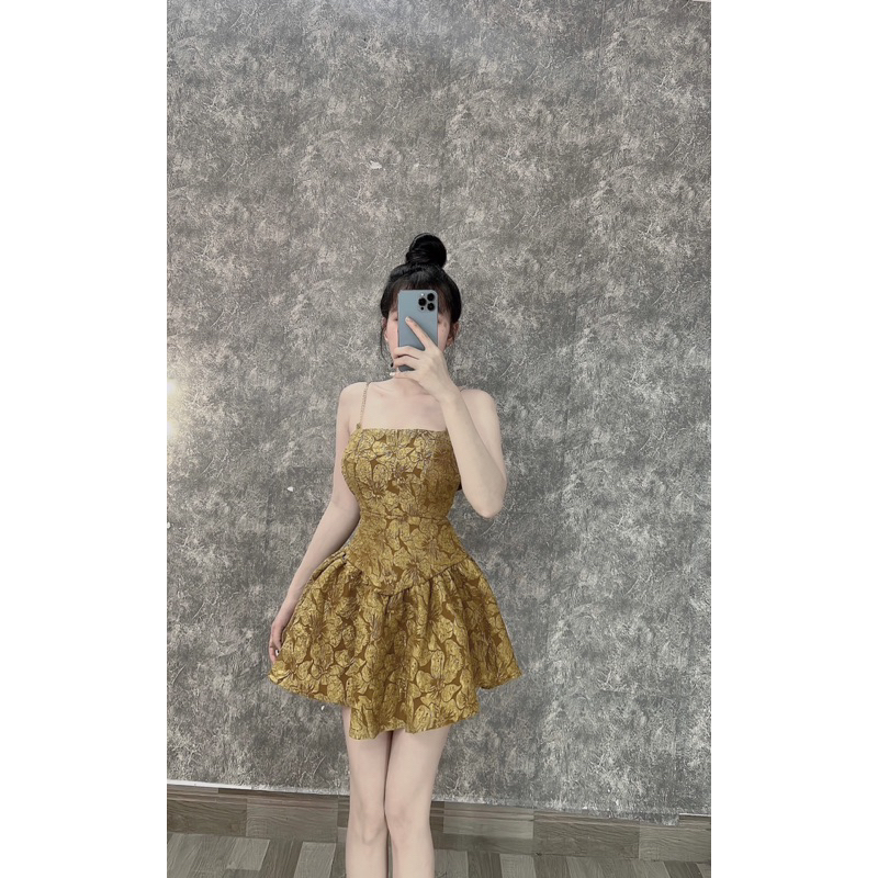 Váy xích hai dây gấm