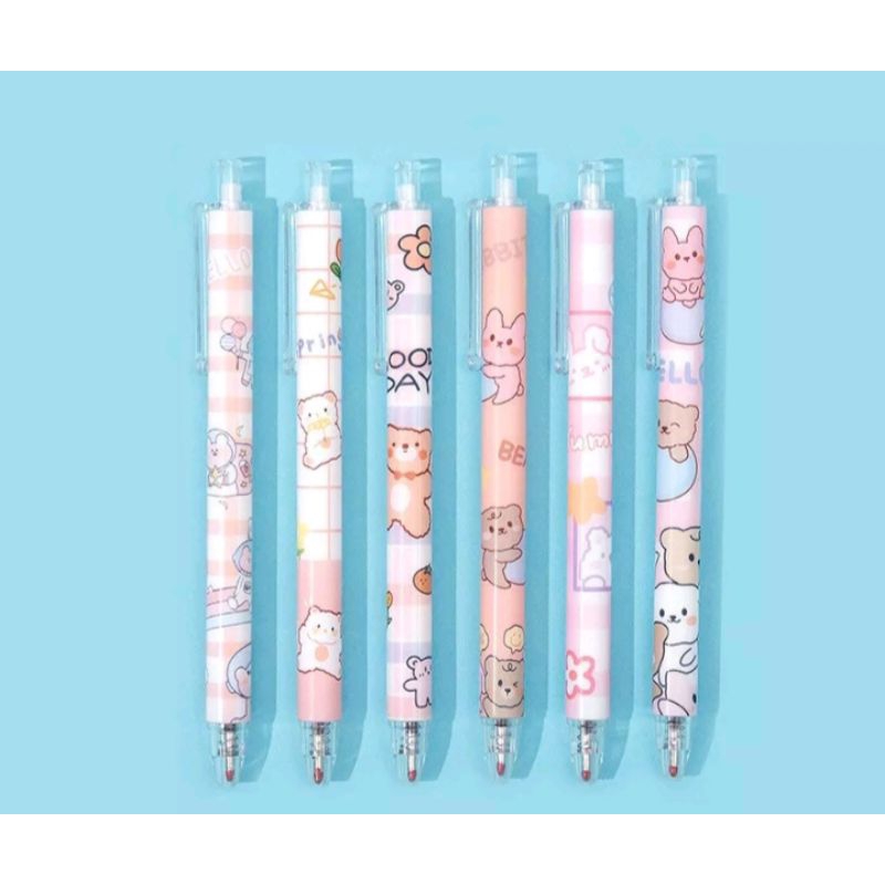 SET 2 BÚT - gel đen hoạ tiết trang trí dễ thương.Tặng sticker + được chọn màu.