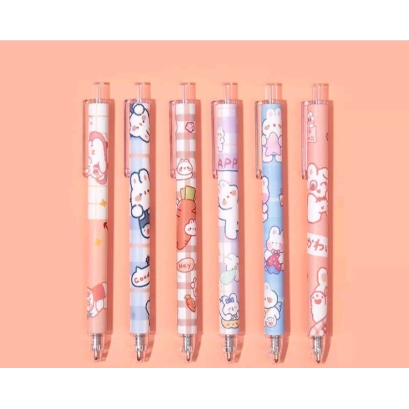 SET 2 BÚT - gel đen hoạ tiết trang trí dễ thương.Tặng sticker + được chọn màu.